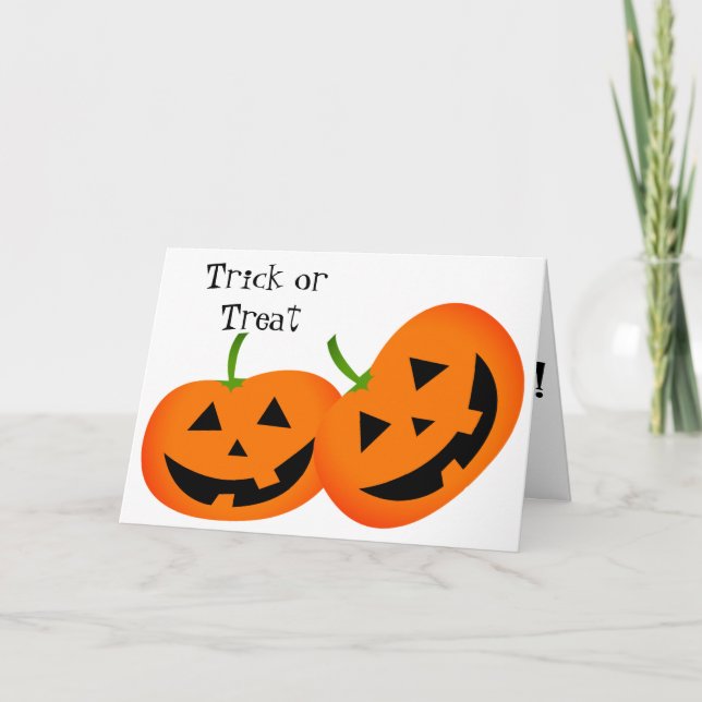 Happy Pumpkins, Halloween Folded Greeting Card (Front)