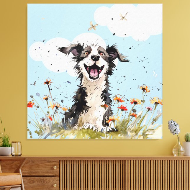 Happy Pup Canvas Print (Insitu(LivingRoom))