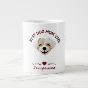 Happy Pup Design for Proud Fur Mama Gift Large Coffee Mug