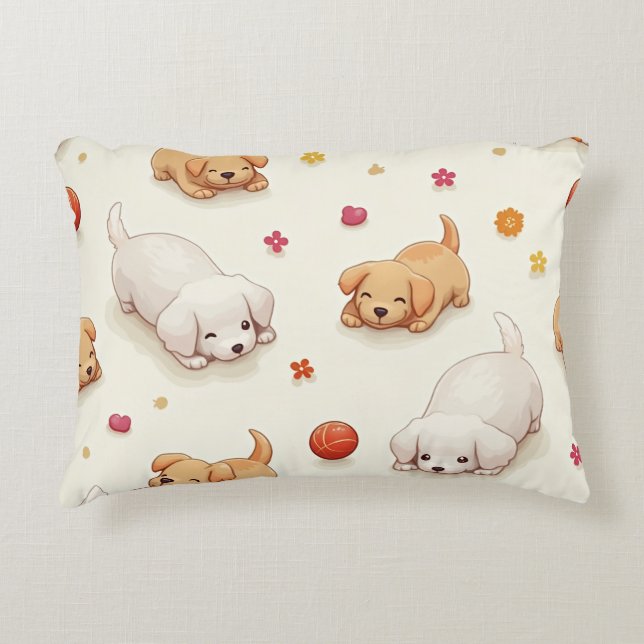 Happy puppy accent pillow (Front)