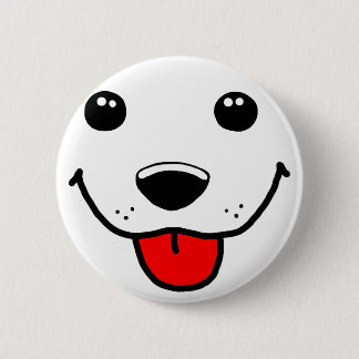 Happy Puppy Face 2 Inch Round Button
