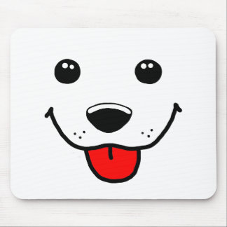 Happy Puppy Face Mouse Pad
