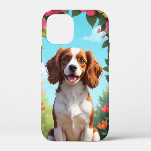 Happy Puppy Floral Joyful Pet Lover Gift iPhone 12 Mini Case