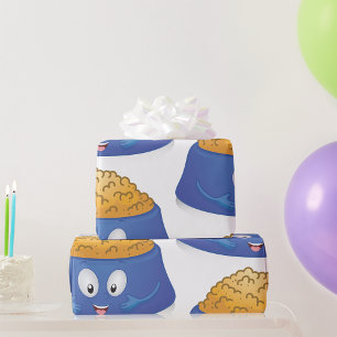 Happy Puppy Food Bowl Wrapping Paper