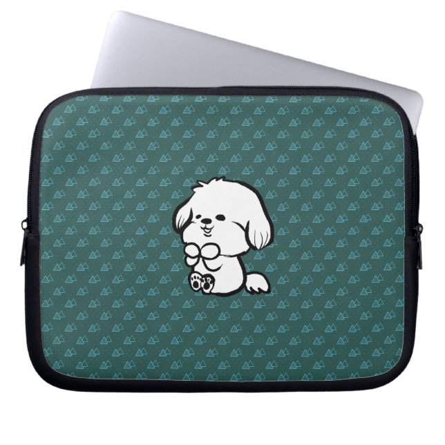 Happy Puppy Laptop Sleeve (Front)
