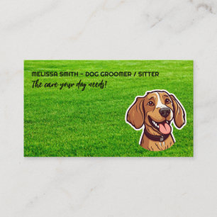 Happy Puppy   Park Grass   Dog Paws Business Card