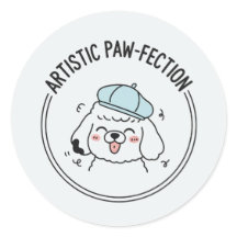 Happy Puppy Poodle Dog Portrait Illustration