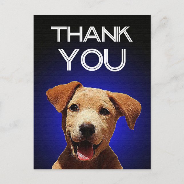 Happy Puppy Thank You Postcard (Front)