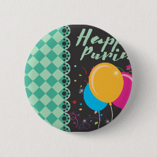happy purim 2 inch round button