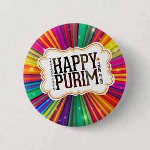happy purim 2 inch round button