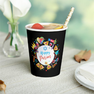 Happy Purim Basket Gifts, Decoration, Ornaments Paper Cups