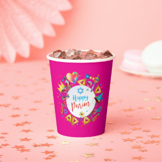 Happy Purim Basket Gifts, Decoration, Ornaments Paper Cups