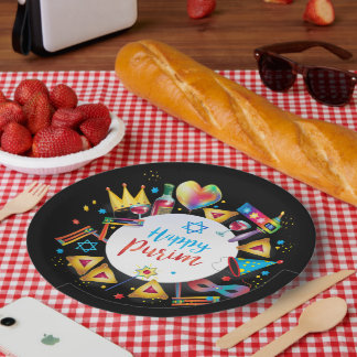 Happy Purim Basket Gifts, Decoration, Ornaments Paper Plate