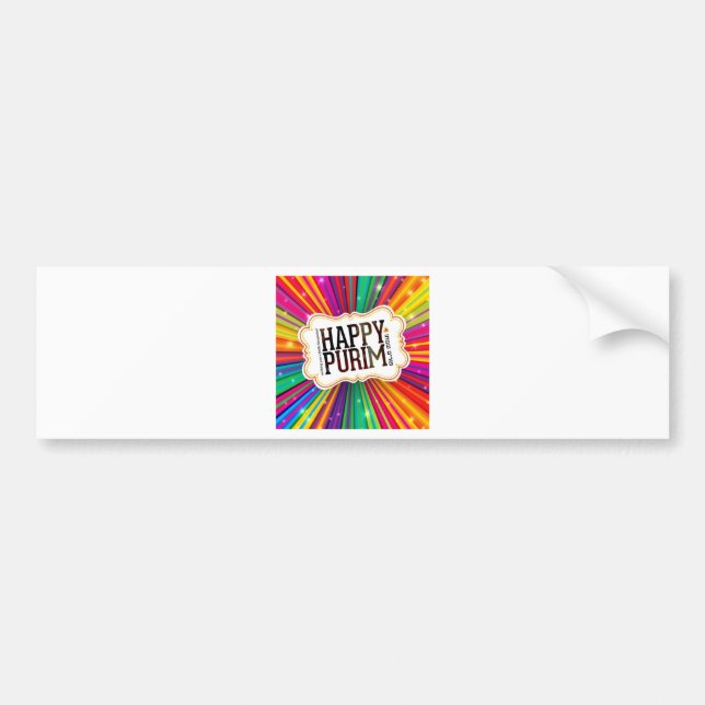 happy purim bumper sticker (Front)