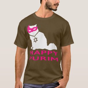 Happy Purim Cat Funny Costume Jewish holiday Purim T-Shirt