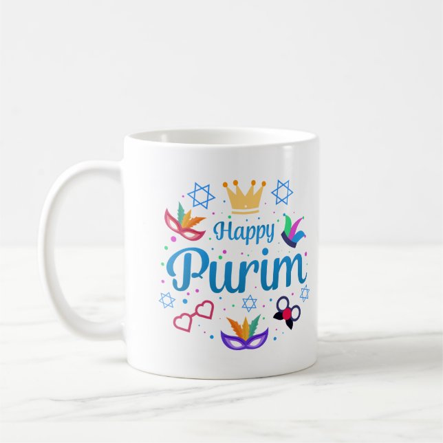 Happy Purim - Chag Purim Sameach Coffee Mug (Left)