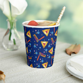 Happy Purim! colourful pattern Paper cup