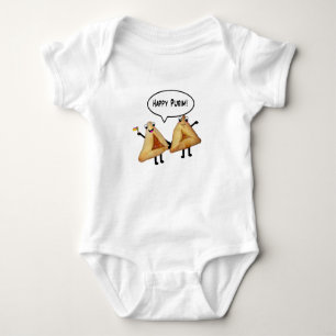 Happy Purim - customizable background colour Baby Bodysuit