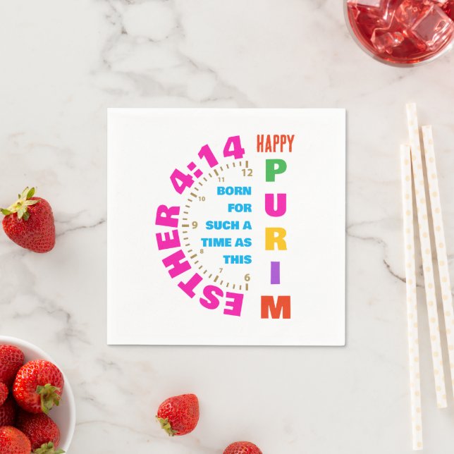 HAPPY PURIM Esther 4:14 For Such A Time As This  Napkin (Insitu)