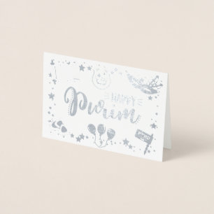 Happy Purim Foil Card