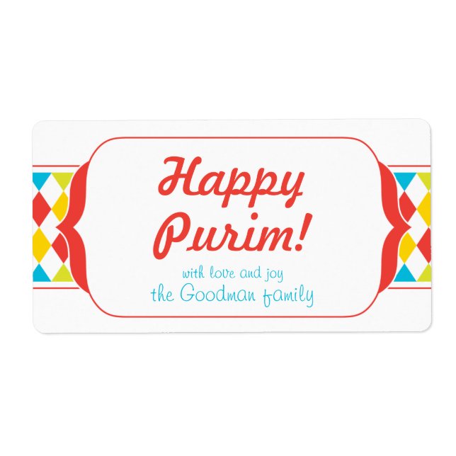 Happy Purim - Gif Label (Front)