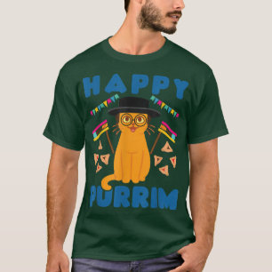 Happy Purim Jewish Holiday Cat Hamantash Women Men T-Shirt