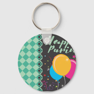 happy purim keychain