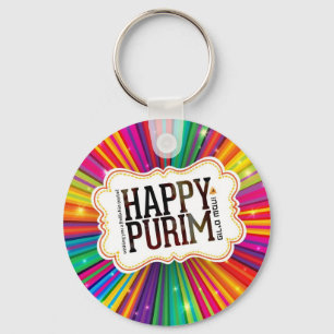 happy purim keychain