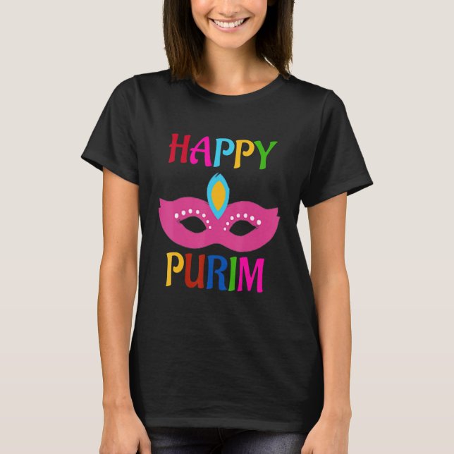 Happy Purim Mask  T-Shirt (Front)