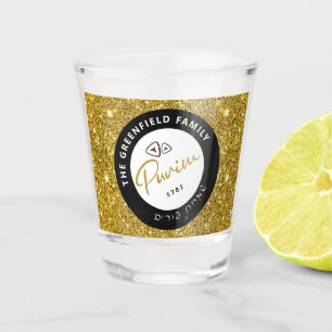 Happy Purim Personalized Script Shot Glass