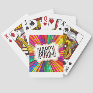 happy purim playing cards