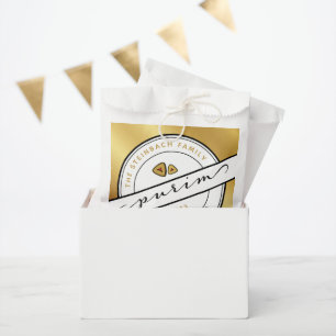 HAPPY PURIM Script PurimBags with Gold Favour Bag