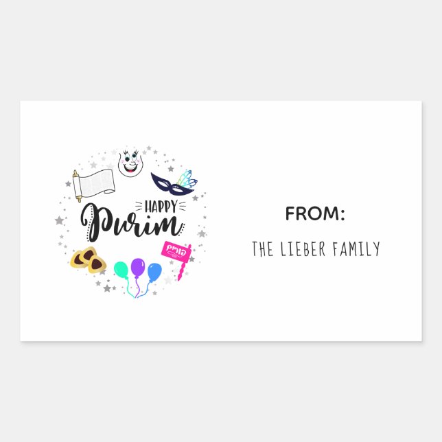 Happy Purim Sticker (Front)