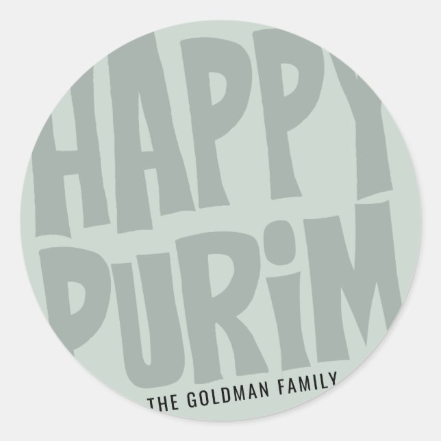 Happy Purim Sticker rond (Devant)