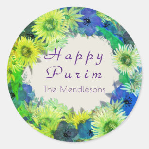 Happy Purim sunflower sticker