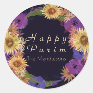 Happy Purim sunflower sticker