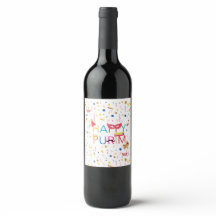 happy purim wine labels