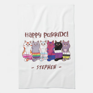Happy Purride – LGBTQ Pride Cats Kitchen Towel