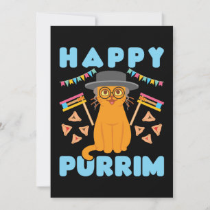 Happy Purrim Purim Cat Jewish Holiday Card