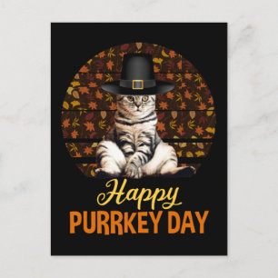 Happy Purrkey Day Postcard