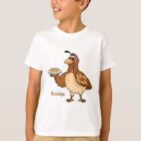 Happy quail with eggs cartoon