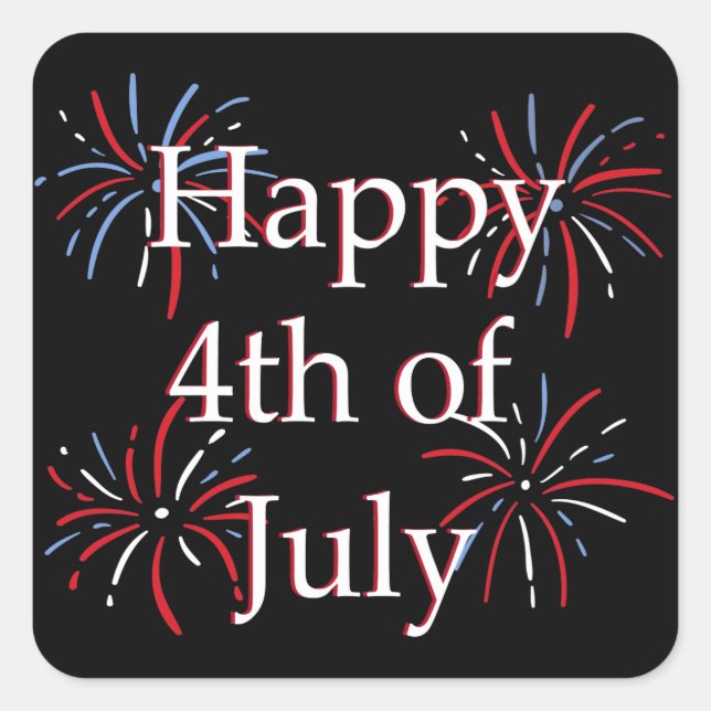 Happy Quatrième Carré Sticker (Devant)