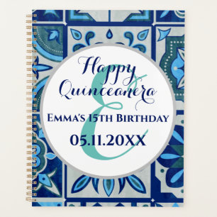 Happy quinceanera custom gift personalized azulejo planner