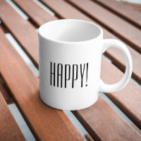 Happy Quote Black White Typography
