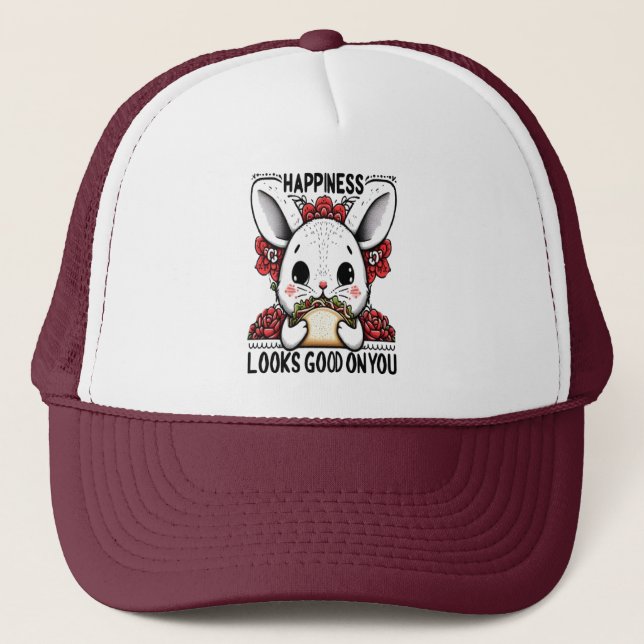 Happy Rabbit happiness looks good on you Trucker Hat (Front)