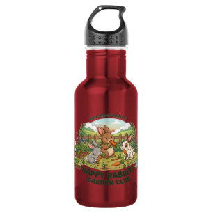 Happy Rabbits Garden Club T-Shirt – Cute Cartoon 532 Ml Water Bottle