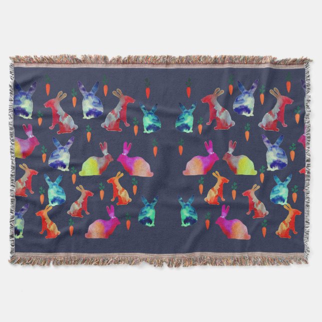 Happy Rabbits Throw Blanket (Front)