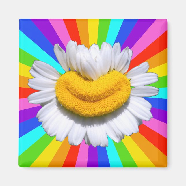 Happy Radiant Chamomile Smile Rainbow Aura Magnet (Front)