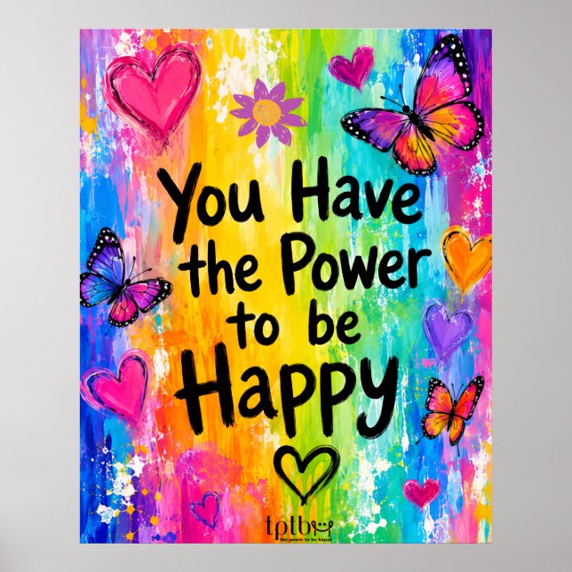 HAPPY RAINBOW AND BUTTERFLIES POSTER (Front)