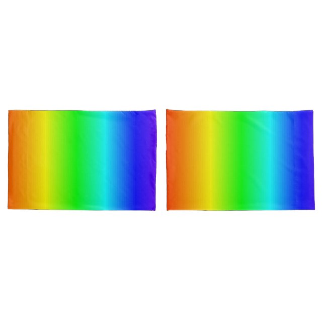 Happy Rainbow Colours Gradient Stripes Pillowcase (Back-Set)